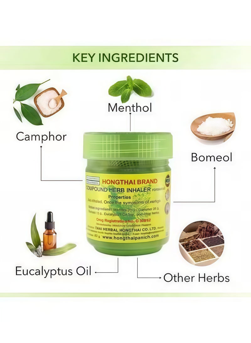 HONG THAI Thai Hongthai Herbal Inhaler, Mint Refreshing, Relief Vertigo & Nasal Congestion, Portable - Image 2
