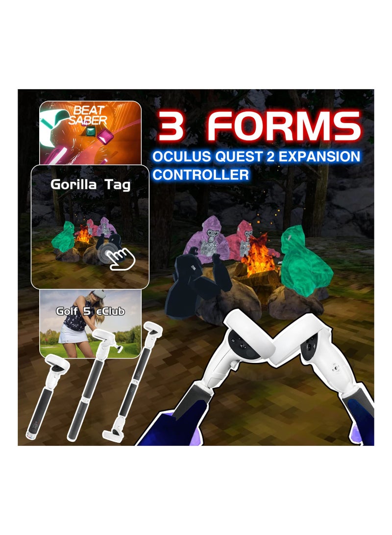 SYOSI Hibloks Extension Grips for Oculus/META Quest 2 Accessories, 3 in 1 Extension Handle for Quest 2 Controllers, Accessory for Beat Saber/Gorilla Tag Long Arms/Gamepad - Image 2