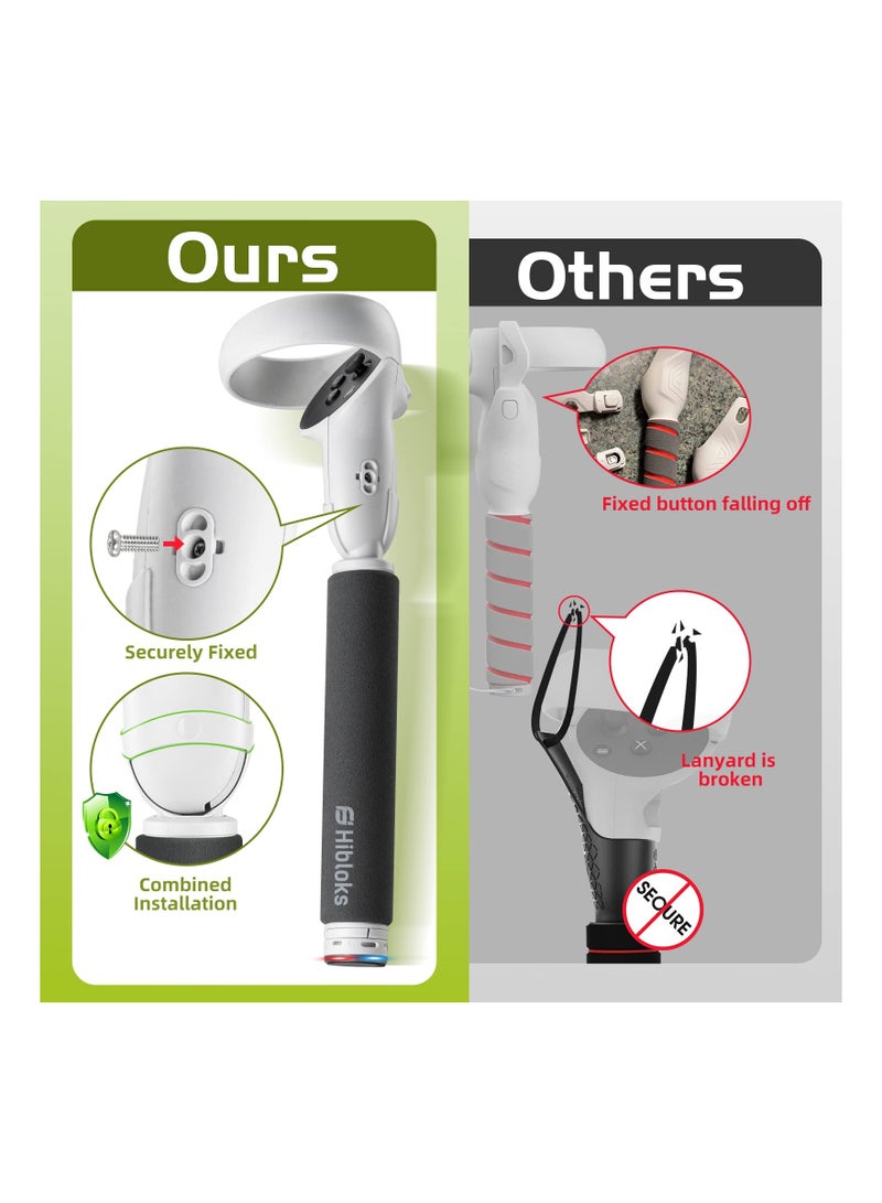 SYOSI Hibloks Extension Grips for Oculus/META Quest 2 Accessories, 3 in 1 Extension Handle for Quest 2 Controllers, Accessory for Beat Saber/Gorilla Tag Long Arms/Gamepad - Image 3