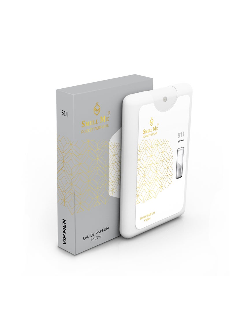 Smell Me Smell Me Pocket Perfume 511 French Perfume fragrances Long lasting Amber Woody fragrance Inspired by CH Two One Two VIP EDP Men 18ml 