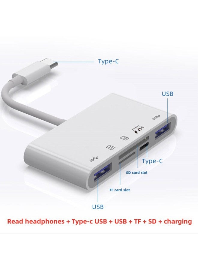 أكينو قارئ بطاقة الذاكرة للهاتف المحمول 3 في 1، قارئ بطاقات USB وTF وSD، هاب متعدد الوظائف بنظام Android مع منفذ Type-C OTG - Image 1