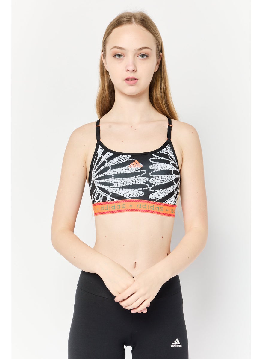 Adidas Women Aztec Non-Padded Sports Bra, Black  - Image 1