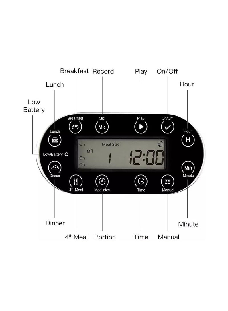 Cool Baby COOLBABY 3.5L Automatic Pet Feeder Dog Cat Feeders 10s Voice Recorder Smart Food Dispenser with Stainless Steel Food Bowl for Cats and Dogs Programmable Timer - Image 5