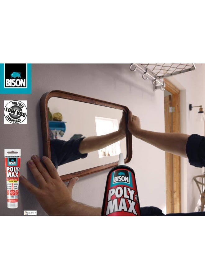 Bison Poly Max Crystal Express Tube – 115g Transparent Construction Adhesive & Sealant – Fast-Curing, Strong, and Clear Bonding - Image 4