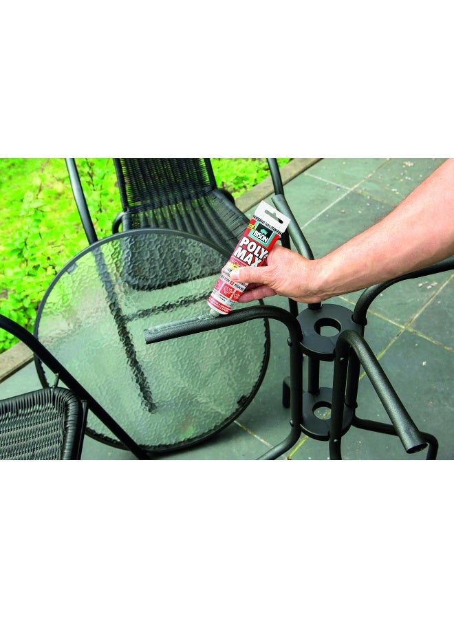 Bison Poly Max Crystal Express Tube – 115g Transparent Construction Adhesive & Sealant – Fast-Curing, Strong, and Clear Bonding - Image 2