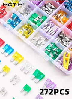 Motim 272Pcs Car Fuses Kit, Mini Low Profile Fuse Assortment, 2A 5A 10A 15A 20A 25A 30A 35A Replacement Standard Fuses For Car Boat Truck Suv  - Image 2