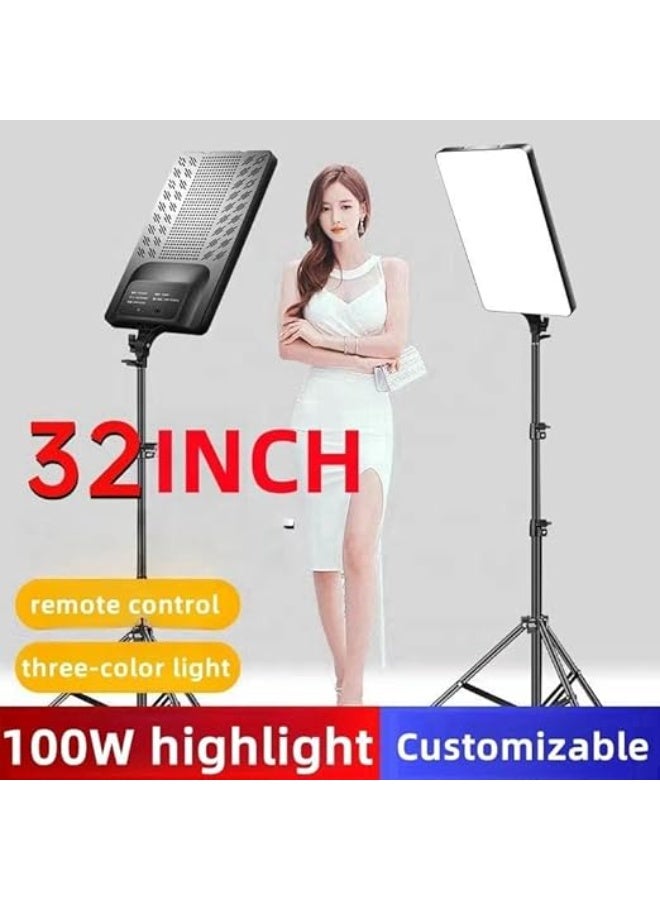 32-Inch 100W LED Soft Light Panel – Dimmable Studio Video Light with Remote Control, 2700K-5700K Adjustable, CRI 95+ – For Photography, YouTube, Makeup & Live Streaming  - Image 2