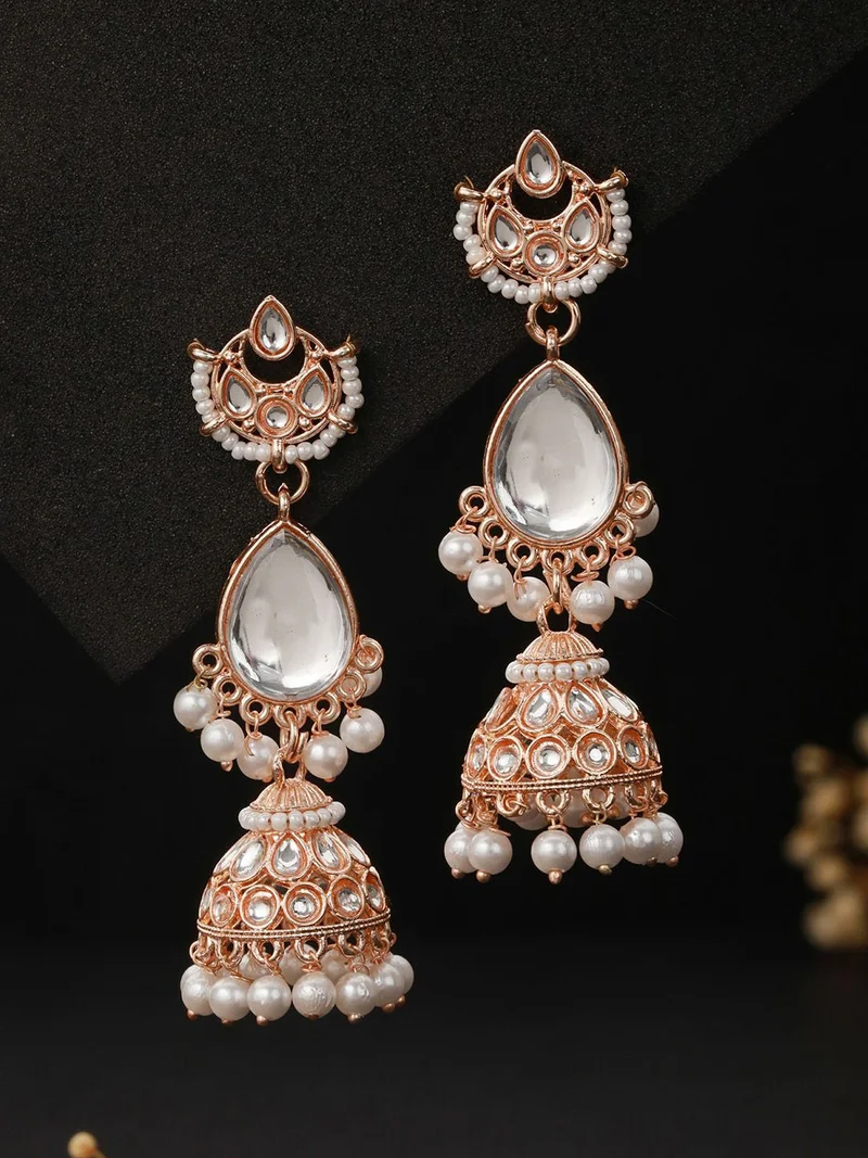 Priyaasi Rose Dome shaped Jhumkas