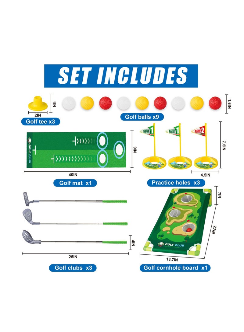 Captaintech Kids Golf Toy Set - Upgraded 3-in-1 Toddler Golf Clubs with 9 Balls for Indoor & Outdoor Play, Perfect Gift for Boys & Girls Ages 3-6, Ideal for Beginner Young Golfers (Grey) - Image 4
