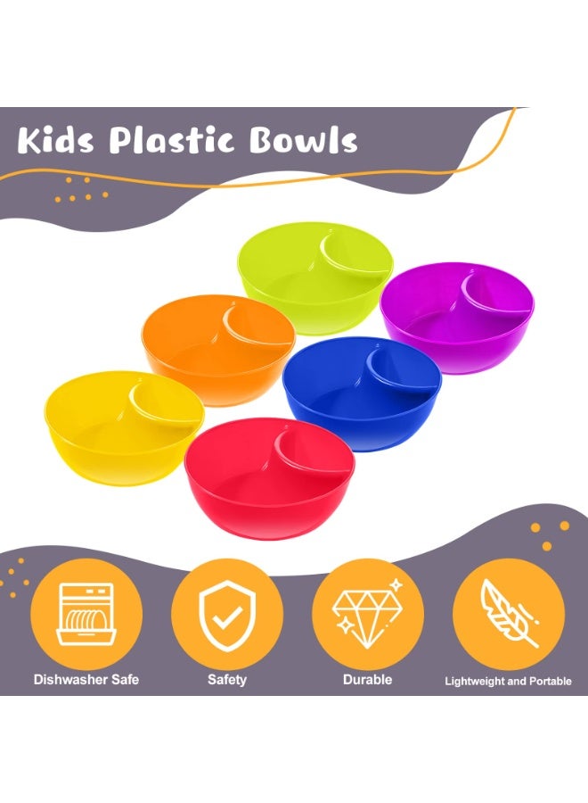 كيلا أوعية وجبات خفيفة وأطباق تقديم رقائق البطاطس، وعاء بلاستيكي مقسم مقاوم للرطوبة، وعاء قابل للتكديس، آمن للاستخدام في الميكروويف وغسالة الأطباق، لحفظ رقائق البطاطس، والصلصات، والوجبات الخفيفة، والصلصة، والسلطة، والمكسرات، 6 ألوان (6 قطع). - Image 5