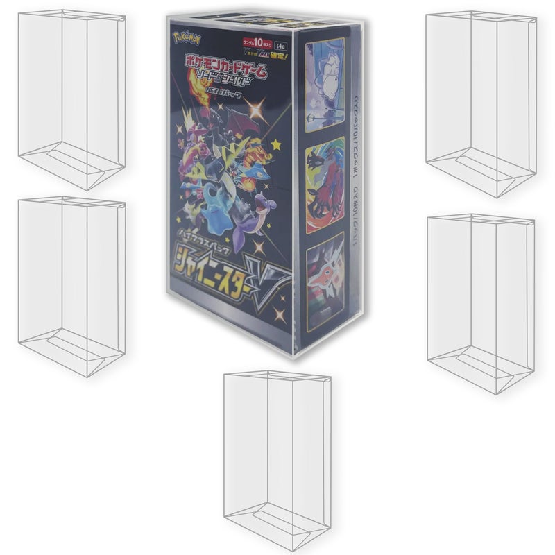 EVORETRO Display Case Storage Protector for Pokemon Japanese Booster Box Small  5Pack 05MM Thick Plastic Display Case for Collectible Gaming Card Storage and Organization Elevate Your Collection