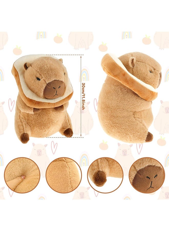 Peachjoy Cute Capybara Plush with Bread, 12inch Soft Capybara Plushie Toy Doll Pillow Birthday for Kids  - Image 2