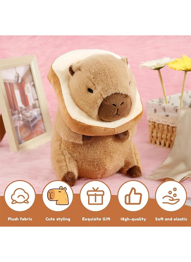 Peachjoy Cute Capybara Plush with Bread, 12inch Soft Capybara Plushie Toy Doll Pillow Birthday for Kids  - Image 3