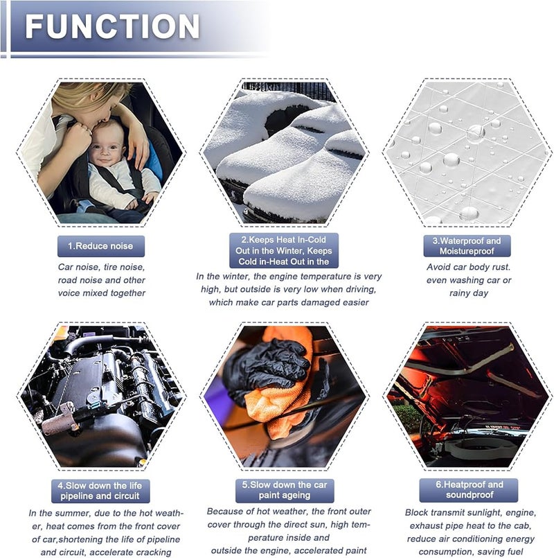 X AUTOHAUX 394mil 10mm 2.69sqft Car Sound Deadening Mat Aluminum Foil Closed Cell Foam Heat Shield Material for Hood Fender and Boat Engine Cover 19.69"x19.69" - Image 5
