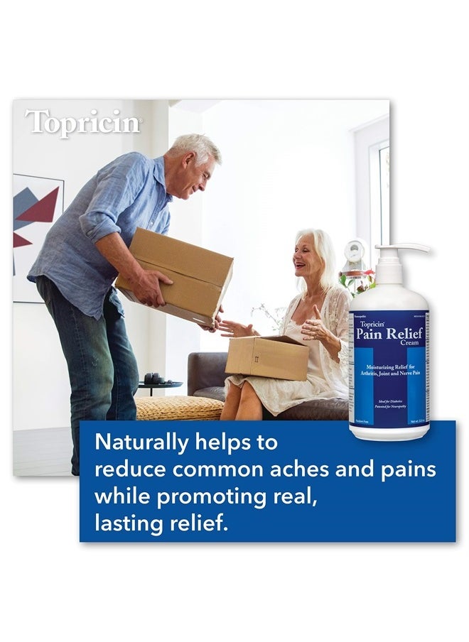 Topricin - Pain Relief Therapy Cream (32 oz) Fast Acting Pain Relieving Rub for Back & Neck Aches, Fibromyalgia, Sciatica, Plantar Fasciitis, Sore Muscles & Joints, Carpal Tunnel, Chronic Pain - Image 1