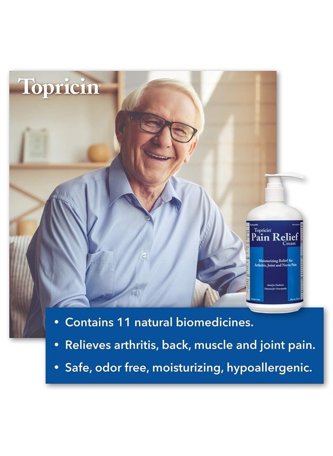 Topricin - Pain Relief Therapy Cream (32 oz) Fast Acting Pain Relieving Rub for Back & Neck Aches, Fibromyalgia, Sciatica, Plantar Fasciitis, Sore Muscles & Joints, Carpal Tunnel, Chronic Pain - Image 1