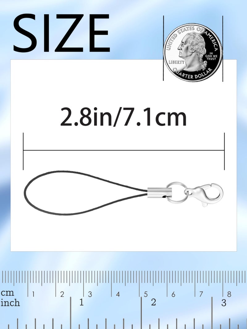Evnlo 100Pcs Phone Charms Strap with Lobster Clasp,Lanyard Strap Cell Phone Charm for Keychain Clasps, USB Drive DIY Jewelry Mobile Accessories Charms - Image 3