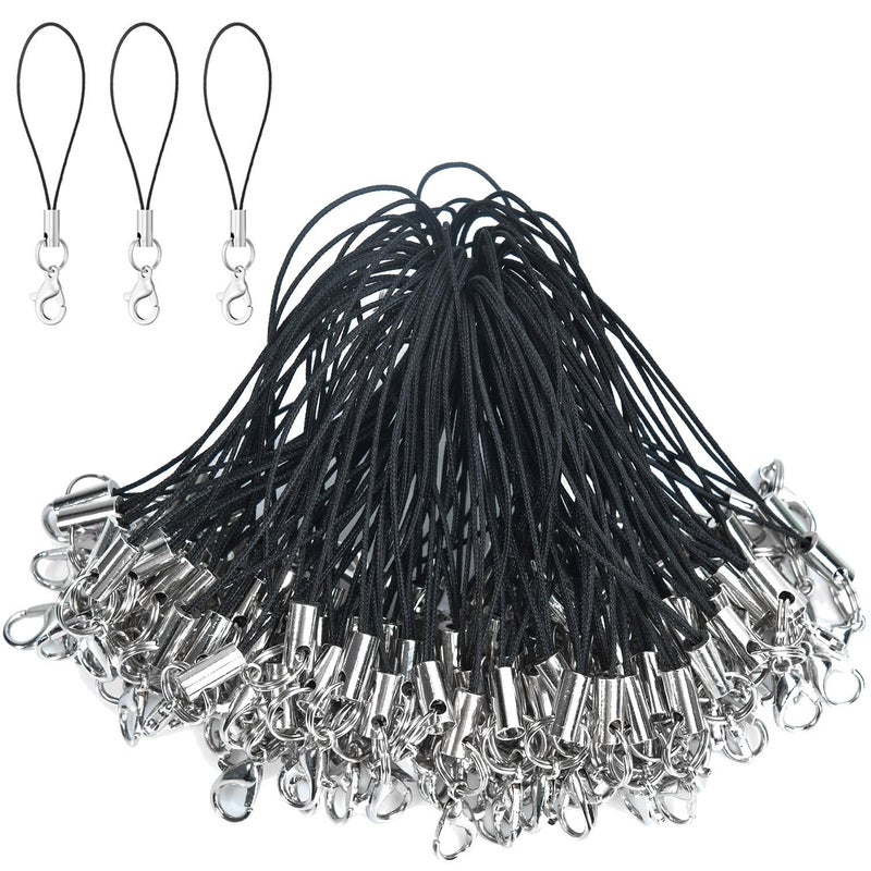 Evnlo 100Pcs Phone Charms Strap with Lobster Clasp,Lanyard Strap Cell Phone Charm for Keychain Clasps, USB Drive DIY Jewelry Mobile Accessories Charms - Image 1