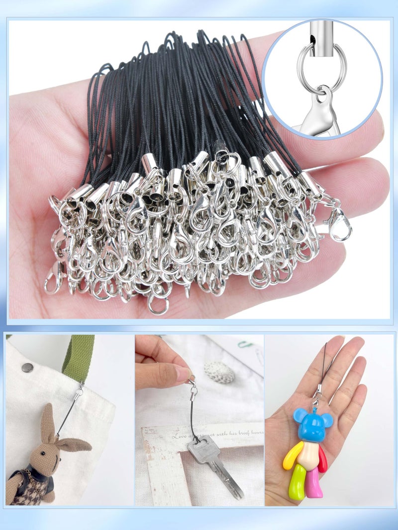 Evnlo 100Pcs Phone Charms Strap with Lobster Clasp,Lanyard Strap Cell Phone Charm for Keychain Clasps, USB Drive DIY Jewelry Mobile Accessories Charms - Image 2