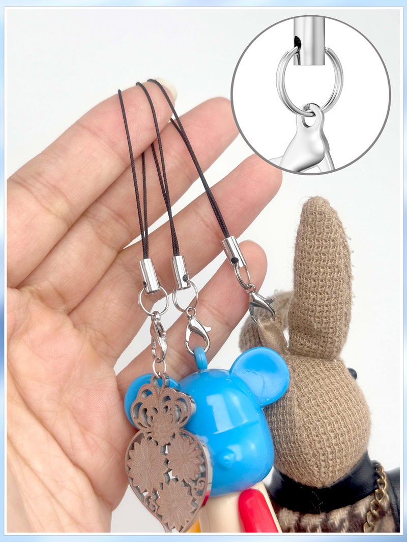 Evnlo 100Pcs Phone Charms Strap with Lobster Clasp,Lanyard Strap Cell Phone Charm for Keychain Clasps, USB Drive DIY Jewelry Mobile Accessories Charms - Image 4