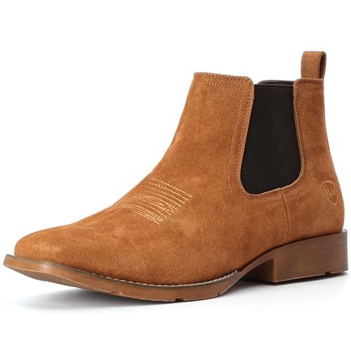 IUV Genuine Cowhide Suede Chelsea Boots For Men Western Boots Ankle Boot Casual Dress Slip On - Image 2