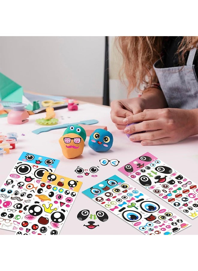 Puffy Googly Eyes Stickers for Kids Crafts,Sticky Foam Eyeball Sticker,Wiggle Eye Stickers with Mouth Nose - Self Adhesive, Assorted Sizes: Small and Large,Easy Peel and Stick on,4 Sheets - Image 4