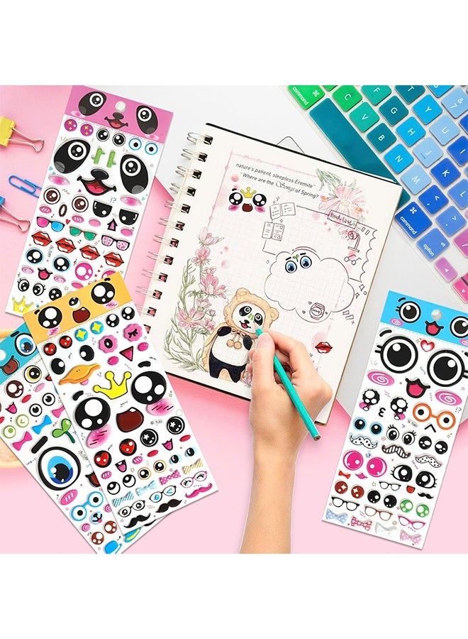 Puffy Googly Eyes Stickers for Kids Crafts,Sticky Foam Eyeball Sticker,Wiggle Eye Stickers with Mouth Nose - Self Adhesive, Assorted Sizes: Small and Large,Easy Peel and Stick on,4 Sheets - Image 5