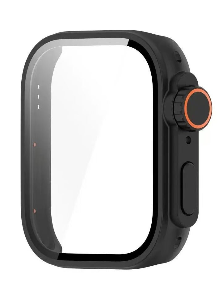 DKNG Full Coverage Phone Case with Tempered Film Screen Protector Compatible with Huawei Watch Fit 4 Pro, PC Smart Watch Accessories (Black)  - Image 2