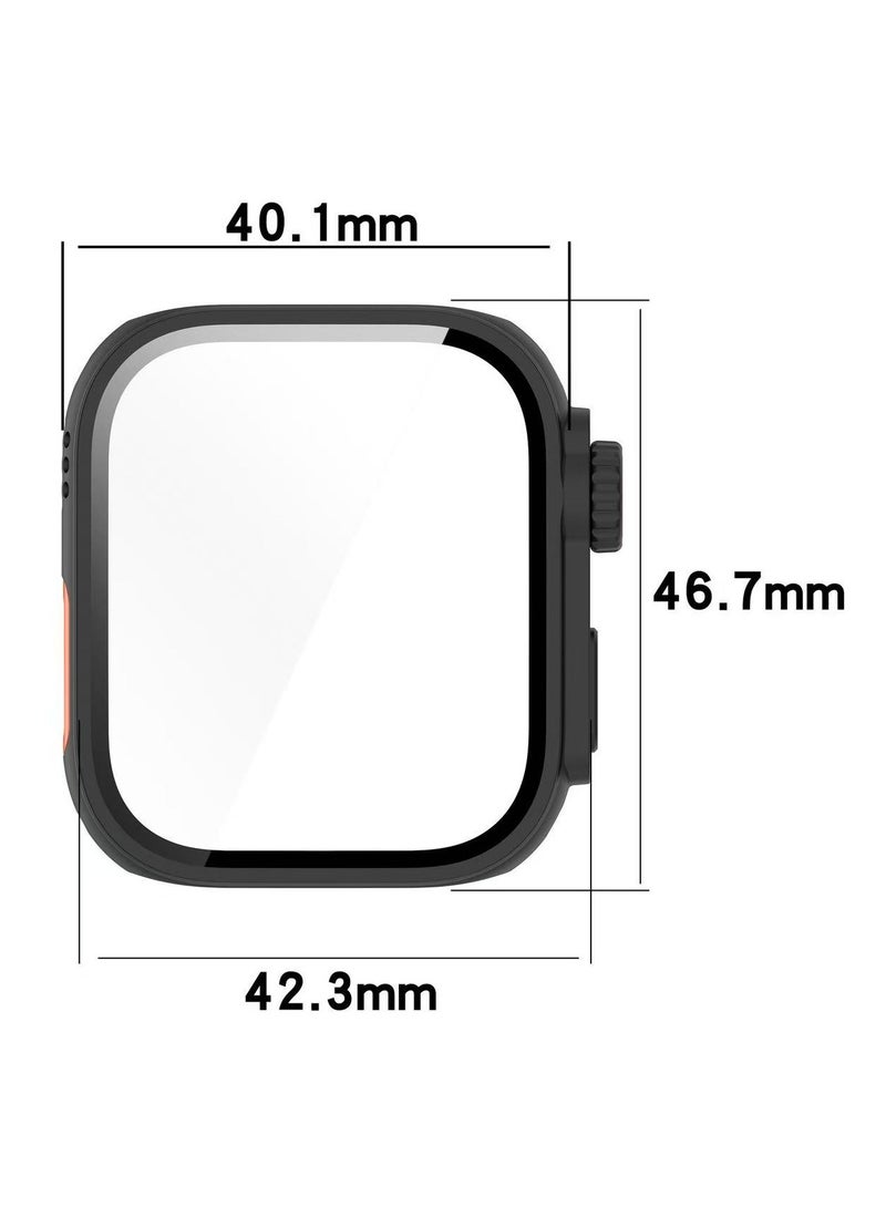 DKNG Full Coverage Phone Case with Tempered Film Screen Protector Compatible with Huawei Watch Fit 4 Pro, PC Smart Watch Accessories (Black)  - Image 3