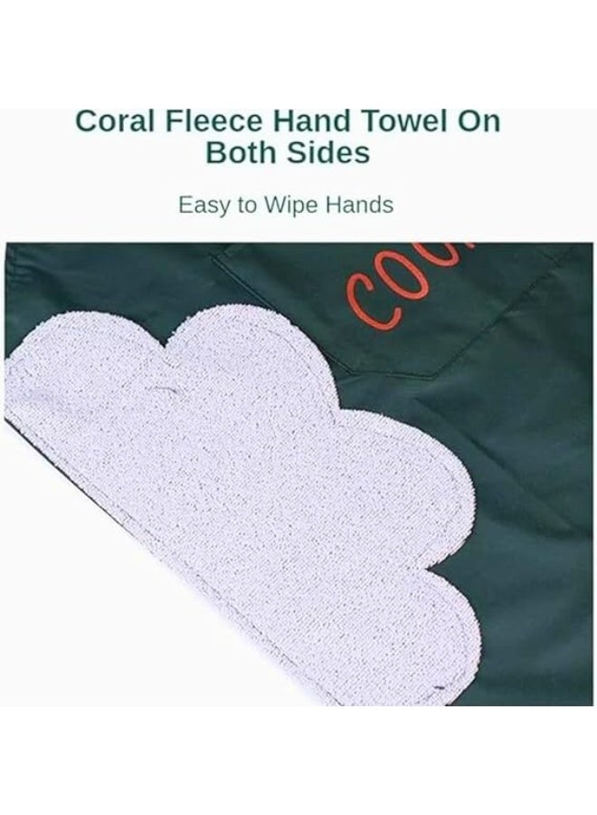 1 Pack Adjustable Waterproof Kitchen Apron for Men and Women – Waterdrop Resistant Polyester Chef Apron with 2 Front Pockets – Heavy Duty Oil Resistant Bib Apron for Cooking, Grilling, Dishwashing, BBQ, Painting, Cleaning, and Chemical Work – Durable, Lightweight, Machine Washable Beige Apron - Image 5