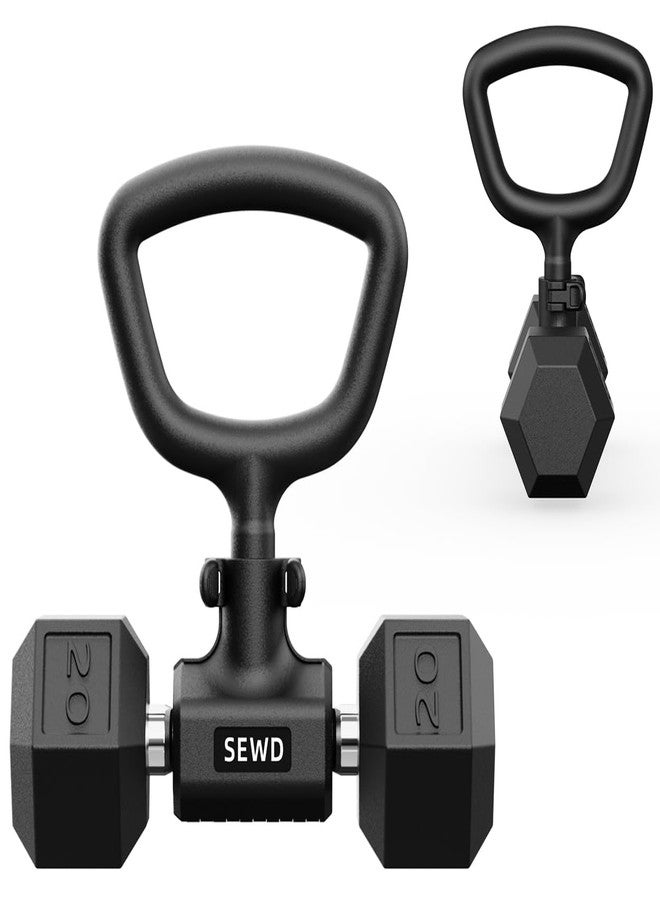 SEWD Convert Dumbbells into Kettlebell by SEWD – Adjustable Weights & Up to 220LB Capacity Kettlebell Handle for Weight Lifting, 90-Degree Rotating Handle, Compatible with Dumbbells (max 1.5" handle diameter, min 4.5" handle length） - Image 1