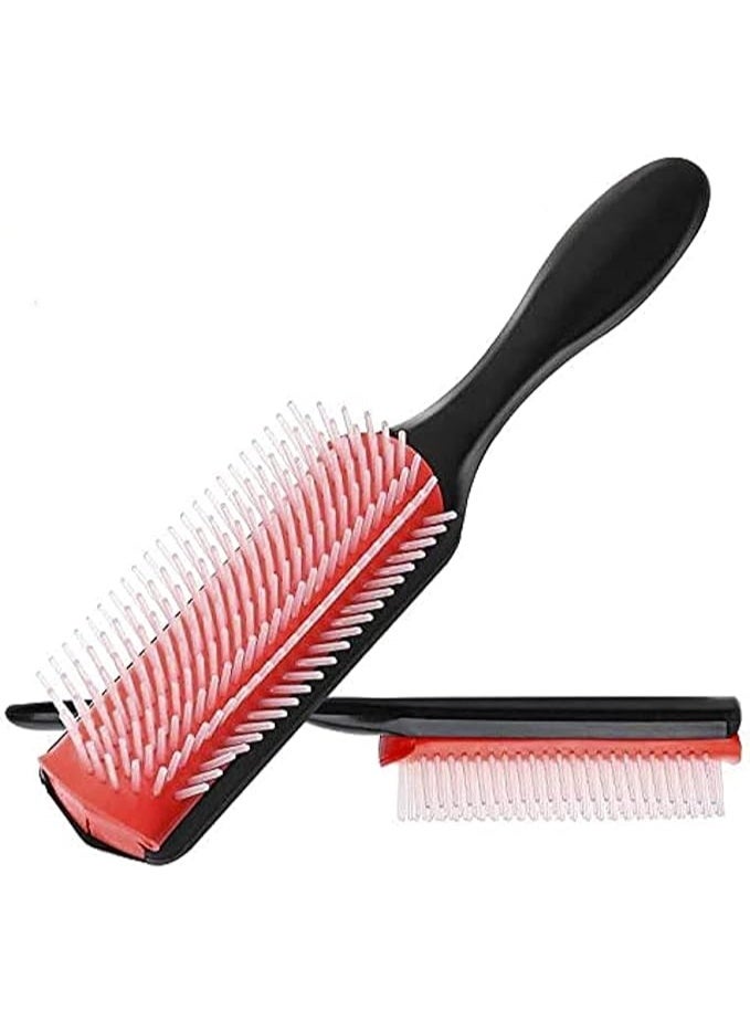 Hairbrush 9-Row Detangling – For Men and Women – Suitable for Wet, Dry, and Curly Hair – Massages Scalp and Stimulates Growth – Color May Vary - Image 1