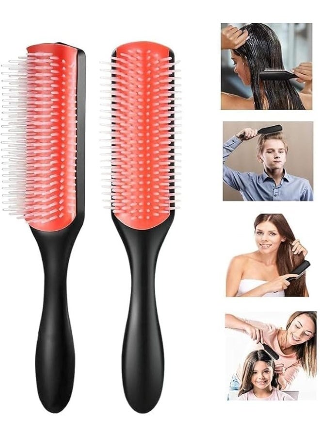 Hairbrush 9-Row Detangling – For Men and Women – Suitable for Wet, Dry, and Curly Hair – Massages Scalp and Stimulates Growth – Color May Vary - Image 3