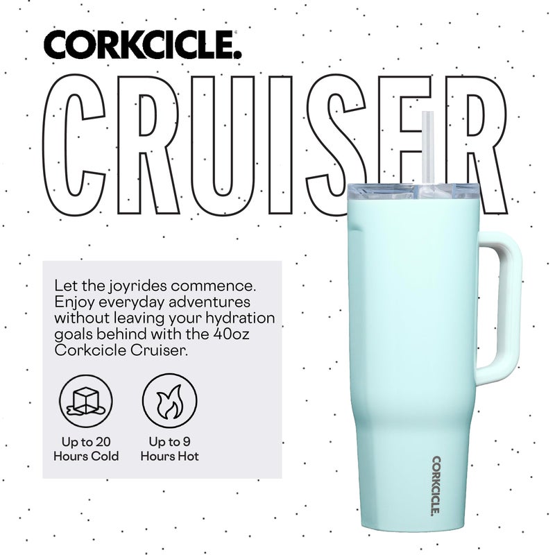 CORKCICLE Corkcicle Tumbler With Straw and Handle  Reusable Water Bottle  Triple Insulated Travel Mug  BPA Free  Keeps Beverages Cold for 12 Hours and Hot for 5 Hours  Gloss Powder Blue  40 oz  - Image 2