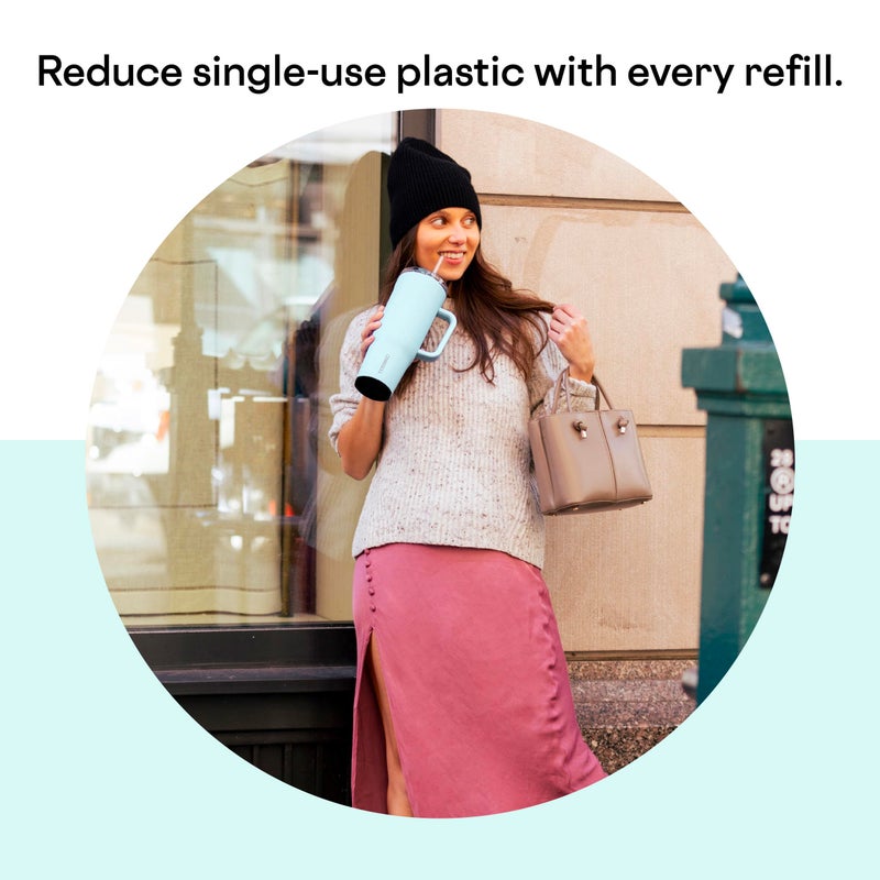 CORKCICLE Corkcicle Tumbler With Straw and Handle  Reusable Water Bottle  Triple Insulated Travel Mug  BPA Free  Keeps Beverages Cold for 12 Hours and Hot for 5 Hours  Gloss Powder Blue  40 oz  - Image 5