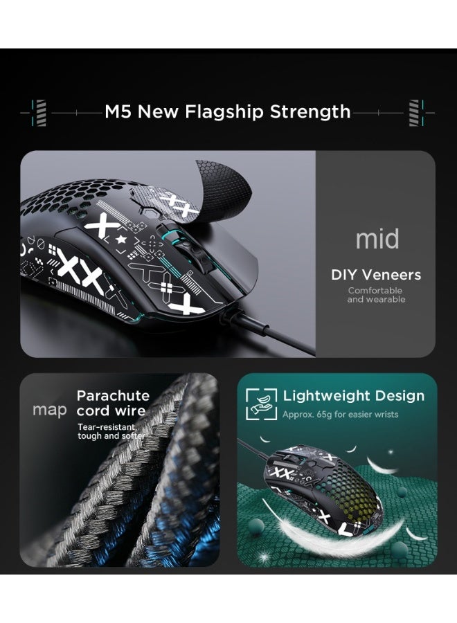 Free Wolf M5 Lightweight Wired Hole Design Gaming Mouse - Image 3