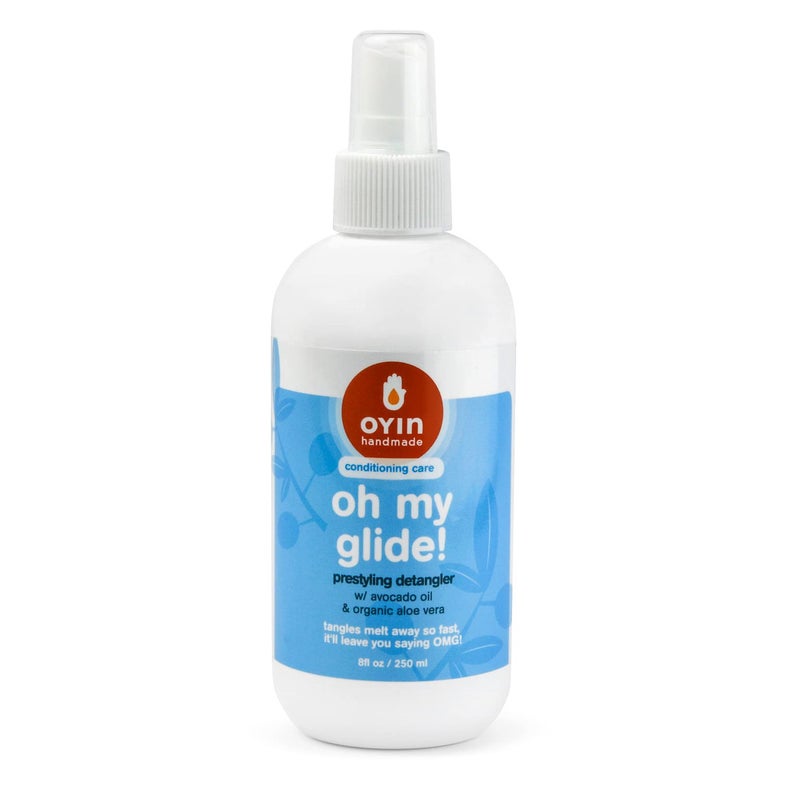 Oyin Handmade Oh My Glide Prestyling Detangling Spray Avocado Oil Organic Aloe Vera Slip Moisture for Natural Hair 8oz