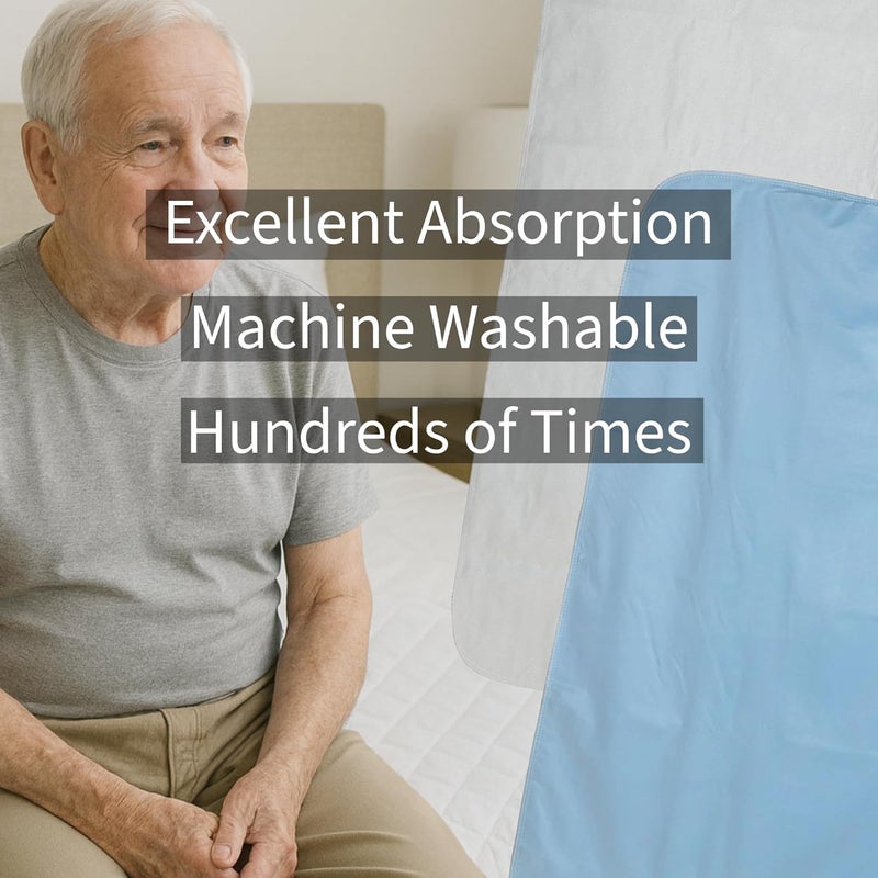 Vakly XL Washable Reusable Underpads 36"x54" Waterproof Absorbent Bedding [3 Pack] Pee Protection for Beds Sofa & Mattress, Large Incontinence Bedwetting Bed Pads - Elderly Adults Seniors Kids & Pets - Image 2