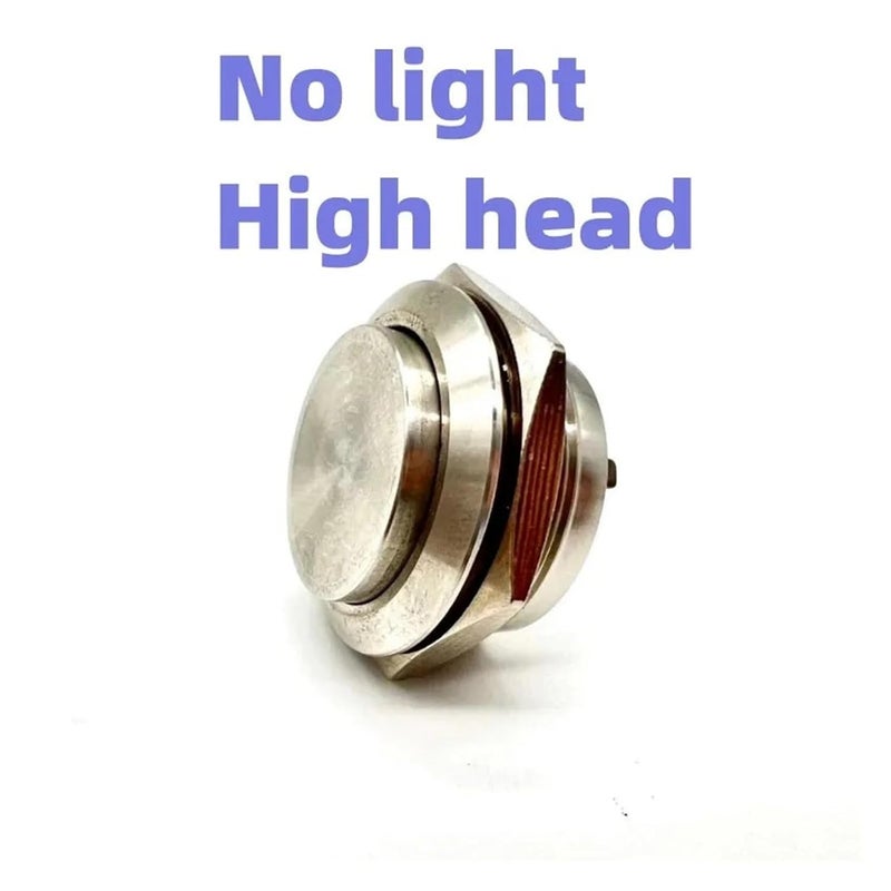 22 ملم مفتاح زر معدني لإعادة الضبط الفوري مقاوم للماء 5 فولت 12 فولت 24 فولت ضوء LED عالي الرأس - Image 3