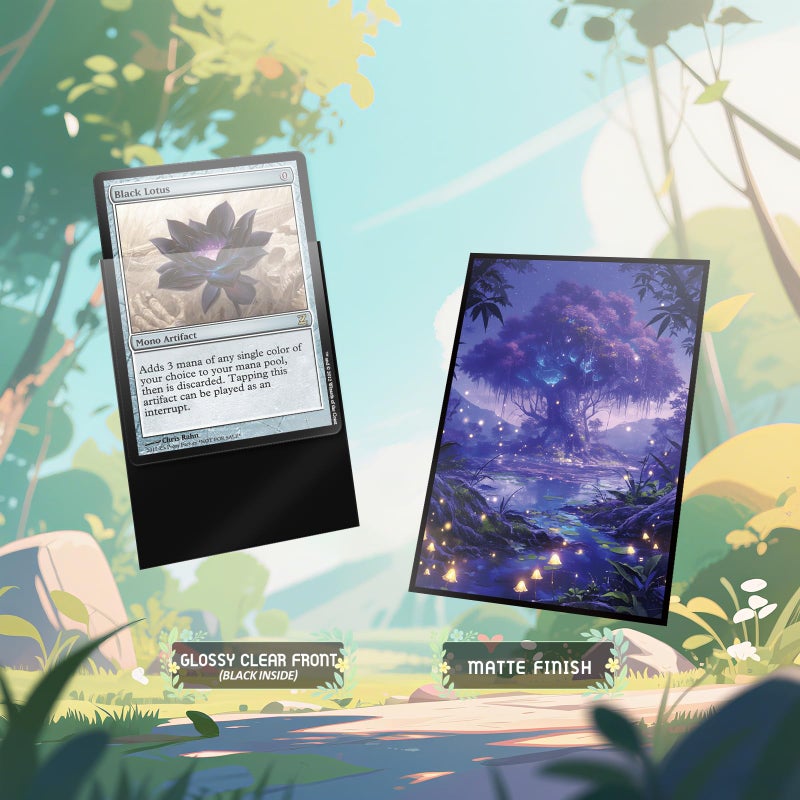 Kiiransr MTG Card Sleeves - Bayou(Black Green) - Fantasy Dual Lands Series - Ultra Clear Front & Matte Finish Back, 100 Count Standard Size TCG Art Sleeves for Magic The Gathering - Image 3