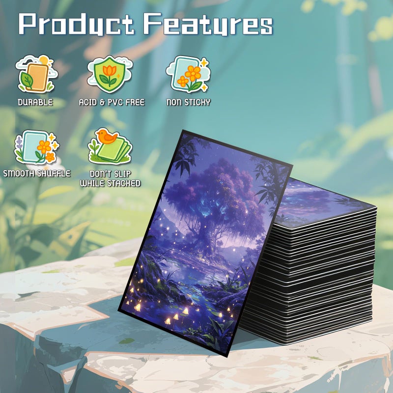 Kiiransr MTG Card Sleeves - Bayou(Black Green) - Fantasy Dual Lands Series - Ultra Clear Front & Matte Finish Back, 100 Count Standard Size TCG Art Sleeves for Magic The Gathering - Image 5
