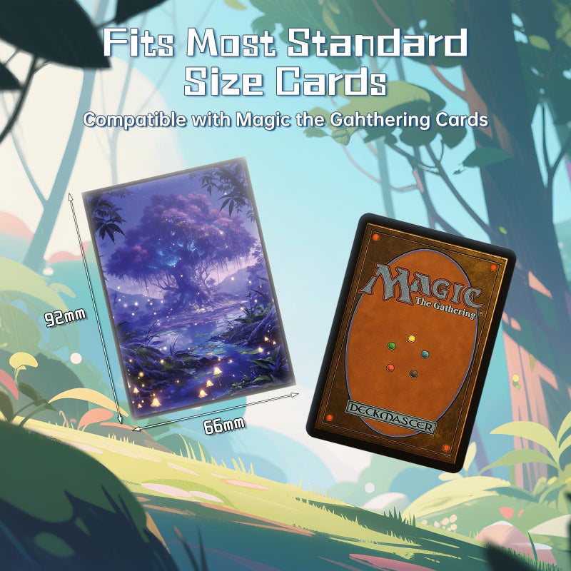 Kiiransr MTG Card Sleeves - Bayou(Black Green) - Fantasy Dual Lands Series - Ultra Clear Front & Matte Finish Back, 100 Count Standard Size TCG Art Sleeves for Magic The Gathering - Image 4