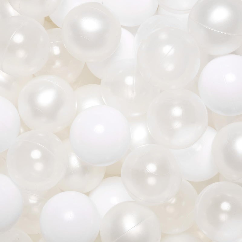 TRENDPLAY Plastic Balls for Ball Pits Pack of 100 Hollow Balls Safe and Exciting Playtime Perfect for Toddler Baby PoolsPartyFestival Decoration Pearl White White Clear - Image 2