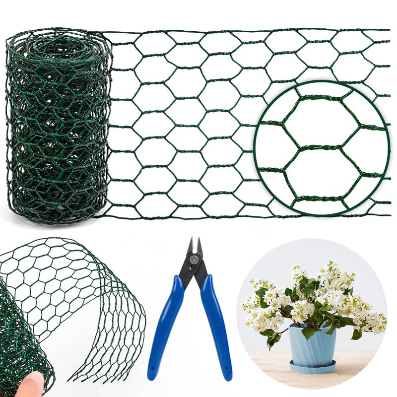 West Bay Floral Wire Netting, 3.9 x 78.7 Inch Floral Wire Mesh Netting with Plier, Floral Arrangement Supplies for Protect Plant, Flower Arch Decorations, Floral Arrangement, Home DIY Craft  - Image 1