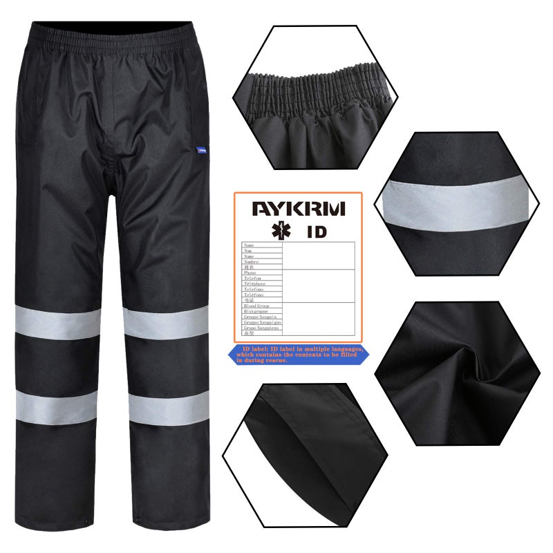 AYKRM XL high vis Black rain Pants - Image 2