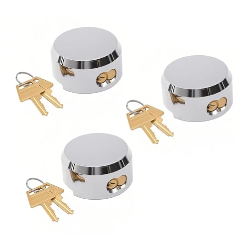 Mardili Hidden Shackle Trailer Puck Padlocks with Keyed Alike, 2-7/8" Puck Lock,Moving Trucks & Vans Door Lock, Soild Steel, Pack of 3 - Image 1