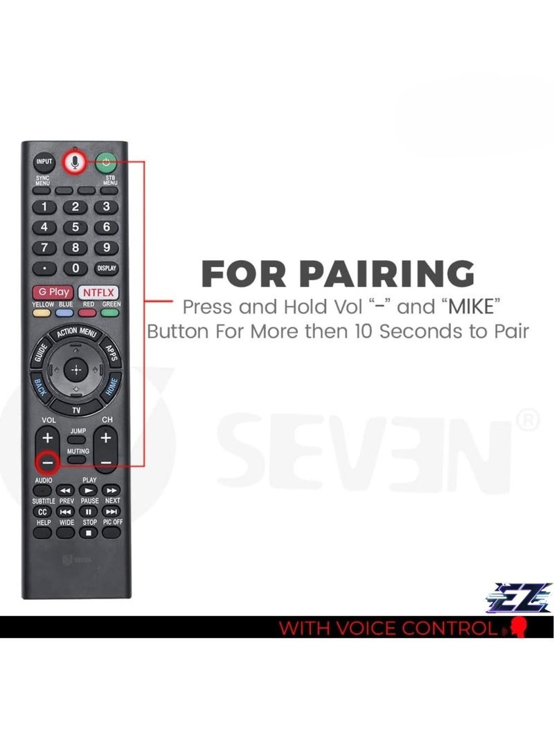 PopZa Replacement Remote Control for Sony 4K LED Android Smart TV Compatible with Original Models RMF-TM300U RMF-TM310U - Pairing Required with battery - Image 2