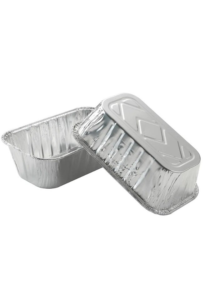 ٥٠ قطعة قوالب كيك من رقائق الألومنيوم للاستخدام مرة واحدة، مناسبة لخبز الكيك والخبز في قوالب مستطيلة المقاس: ١٧ × ٨ × ٥ سم - Image 3