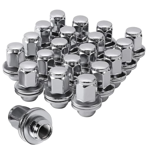 Dtomi M14X1.5mm Wheel Lug Nuts Chrome - 14x1.5mm, 1.80 Inch 7/8 22mm Hex Mag Washer Compatible With Toyota Lexus Vehicle Tundra Sequoia Land Cruiser LX LX470 LX570 Replace# 611-277 90942-01103 (20PCS) - Image 1