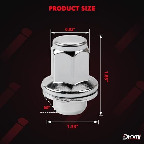 Dtomi M14X1.5mm Wheel Lug Nuts Chrome - 14x1.5mm, 1.80 Inch 7/8 22mm Hex Mag Washer Compatible With Toyota Lexus Vehicle Tundra Sequoia Land Cruiser LX LX470 LX570 Replace# 611-277 90942-01103 (20PCS) - Image 4